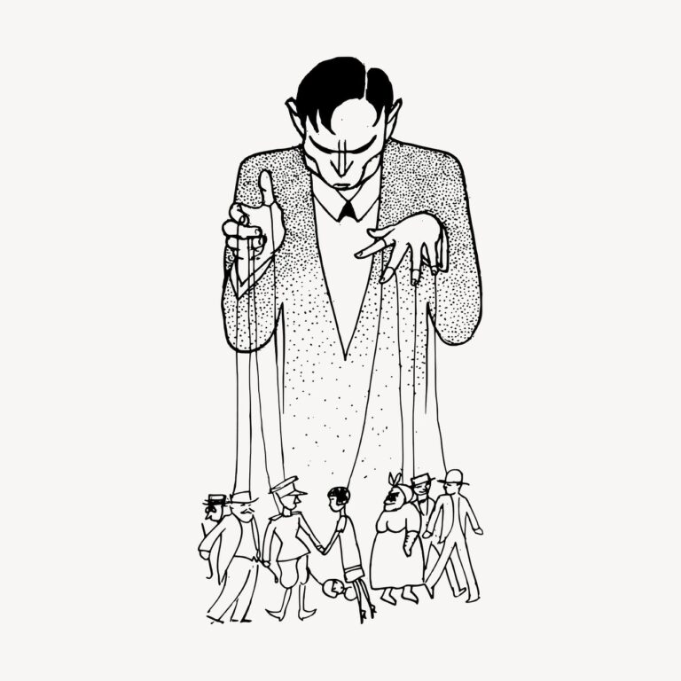 Political puppet master clipart, vintage