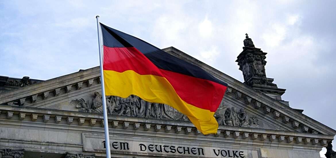 germany flag in front of building